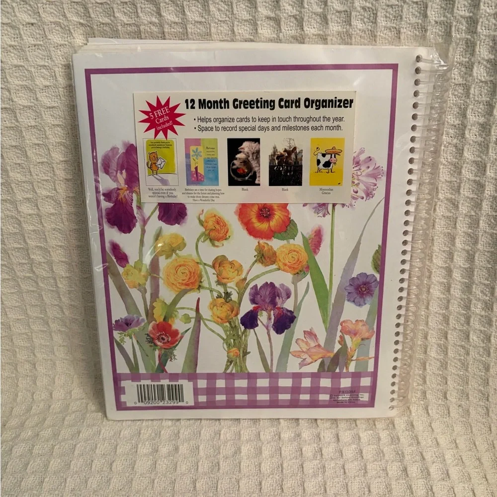 Hallmark Floral 12 Month Greeting Card Organizer With 5 Free Cards